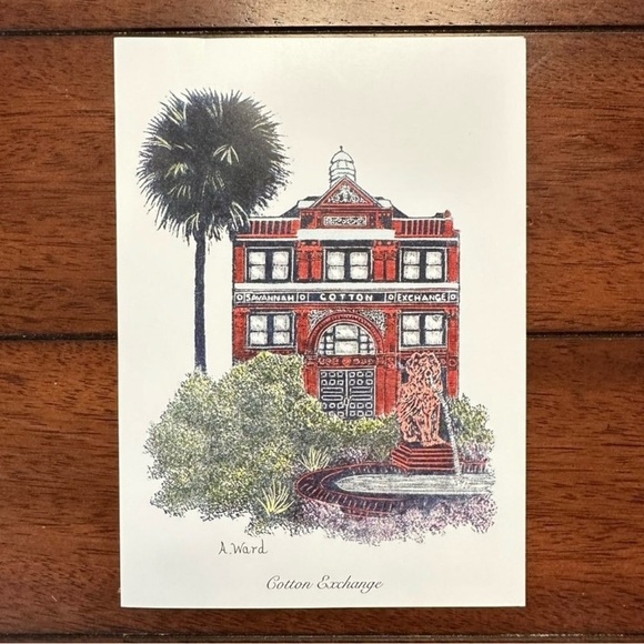 Hand Painted Historical Savannah Georgia Art Card - Picture 4 of 7